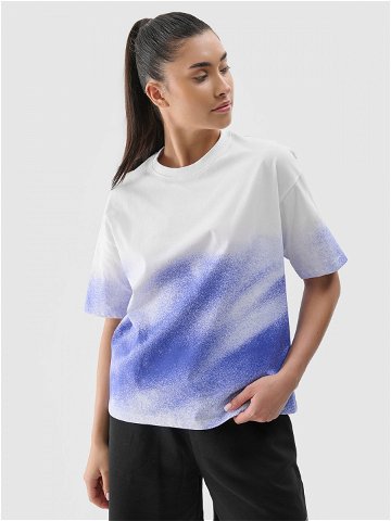 Dámské tričko oversize s potiskem – kobaltové