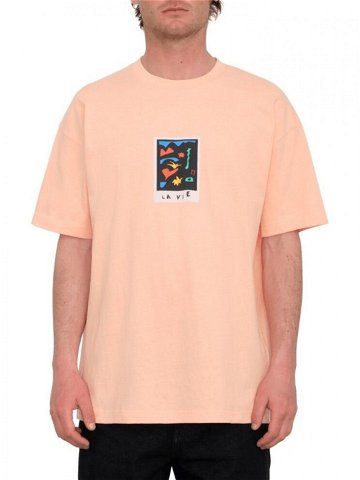 Volcom pánské tričko Fa Arthur Longo 3 Lse Sst Salmon Růžová Velikost L 100 bavlna