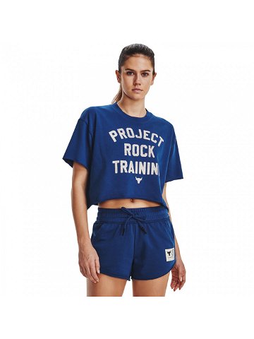 Under Armour Project Rck Ss Crop Rvl Terry Tg Blue