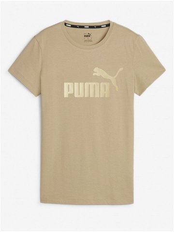 Béžové dámské tričko Puma ESS Metallic Logo Tee
