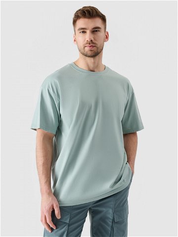 Pánské tričko oversize s potiskem – mátové