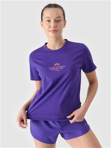 Dámské tričko regular s potiskem – fialové