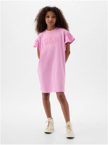 Růžové holčičí mikinové šaty GAP
