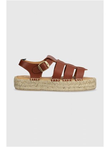 Kožené sandály Barbour Paloma dámské hnědá barva na platformě LFO0703TA32