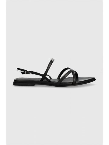 Kožené sandály HUGO Ellye dámské černá barva 50517495