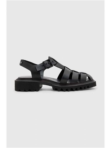 Kožené sandály AllSaints NESSA dámské černá barva na platformě Nessa