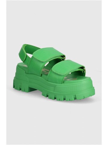 Sandály Buffalo Aspha Snd dámské zelená barva na platformě 1601260 GRN