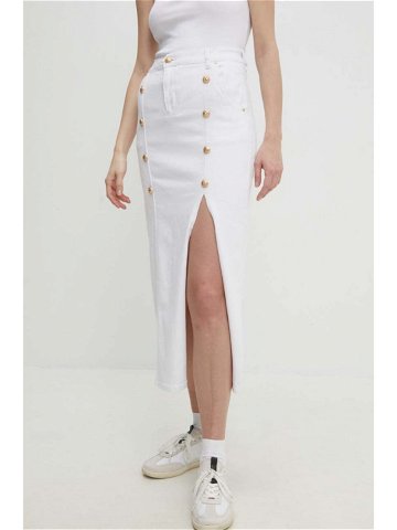 Džínová sukně Answear Lab bílá barva maxi