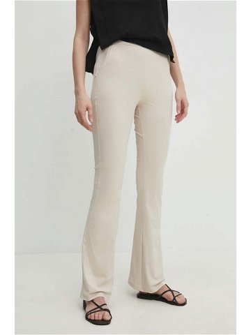Kalhoty Answear Lab dámské béžová barva zvony high waist