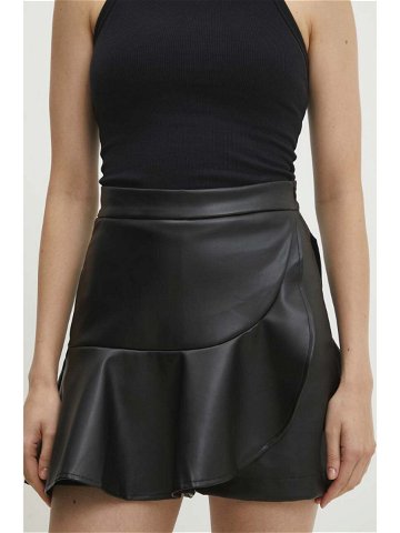 Kalhotová sukně Answear Lab černá barva high waist