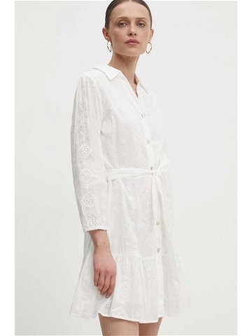 Bavlněné šaty Answear Lab bílá barva mini