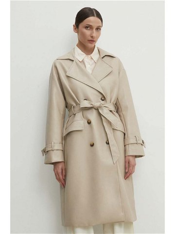 Trench kabát Answear Lab dámský béžová barva přechodný oversize