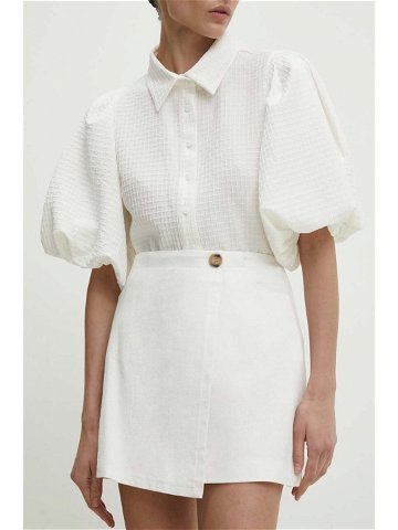 Bavlněná sukně Answear Lab bílá barva mini áčková