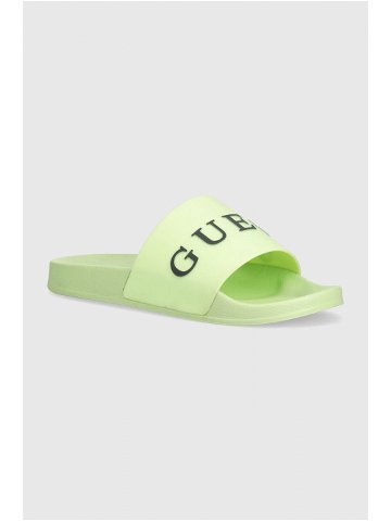 Pantofle Guess pánské zelená barva F4GZ10 BB00F