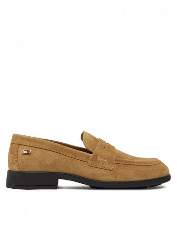 Tommy Hilfiger Polobotky Flag Suede Classic Loafer FW0FW08221 Khaki