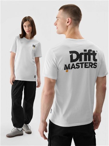 Tričko regular s potiskem unisex 4F x Drift Masters – bílé