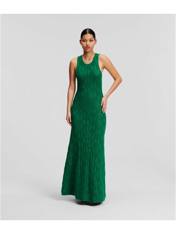 Šaty karl lagerfeld monogram knit dress zelená m