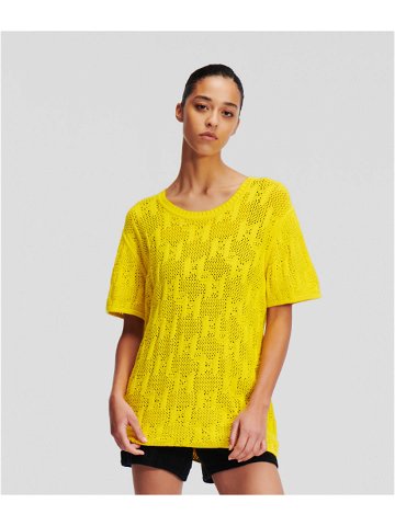 Svetr karl lagerfeld monogram knit t-shirt žlutá l