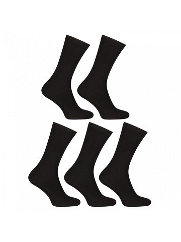 5PACK ponožky Nedeto vysoké bambusové černé 5PBV01 L