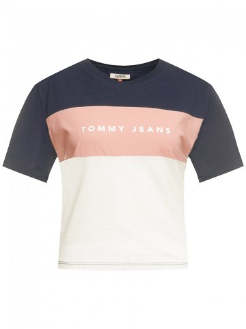 Tommy Jeans T-Shirt Stripe Logo DW0DW07536 Tmavomodrá Regular Fit
