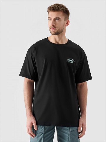 Pánské tričko oversize s potiskem – černé