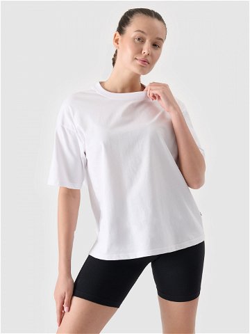 Dámské hladké tričko oversize – bílé