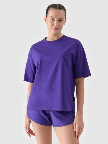 Dámské hladké tričko oversize – fialové