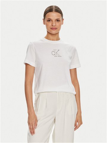 Calvin Klein Jeans T-Shirt Outlined J20J224791 Bílá Regular Fit