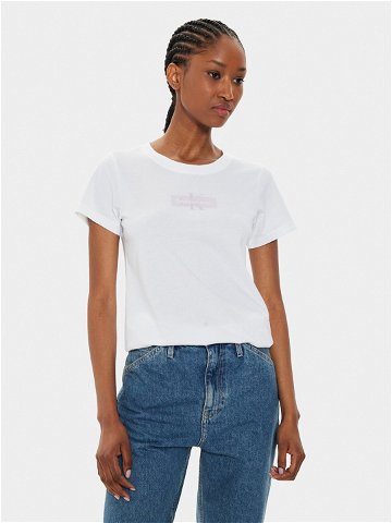 Calvin Klein Jeans T-Shirt Faded Monologo J20J223625 Bílá Slim Fit
