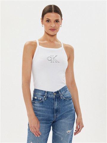 Calvin Klein Jeans Top J20J223623 Bílá Slim Fit