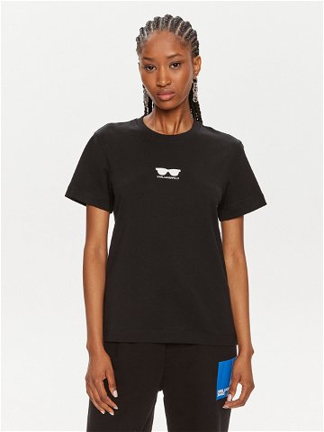 KARL LAGERFELD T-Shirt 245W1717 Černá Regular Fit