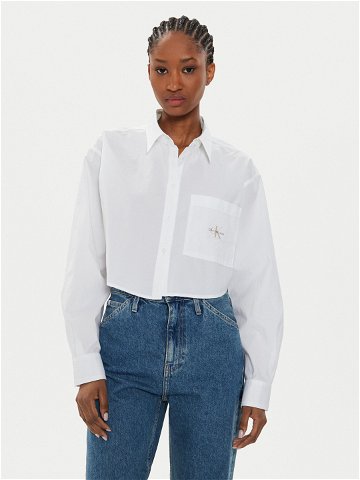 Calvin Klein Jeans Košile J20J222614 Bílá Cropped Fit