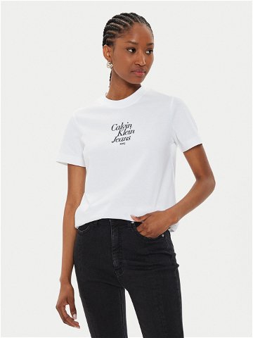 Calvin Klein Jeans T-Shirt Font Graphic J20J224890 Bílá Regular Fit