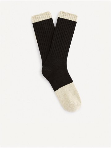 Béžovo-černé vysoké ponožky Celio Fisobloco