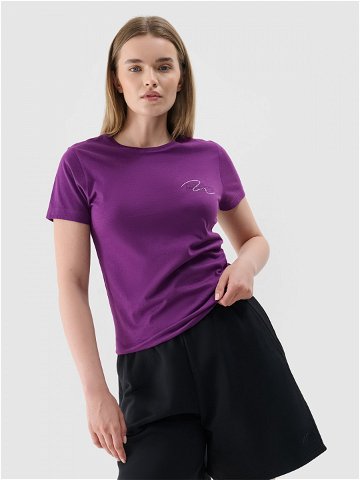 Dámské tričko slim s potiskem – fialové