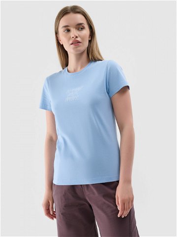 Dámské tričko slim s potiskem – modré