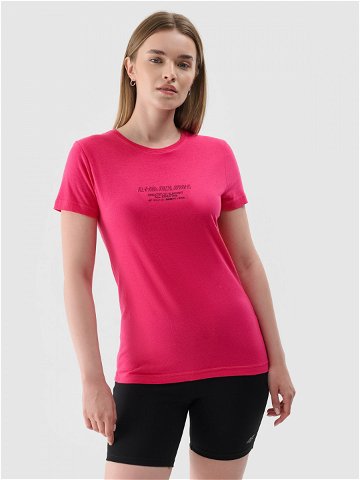 Dámské tričko slim s potiskem – růžové