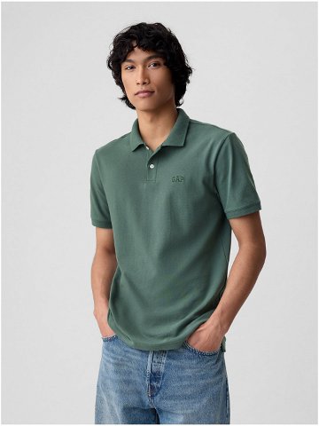 Zelené pánské polo tričko pique GAP