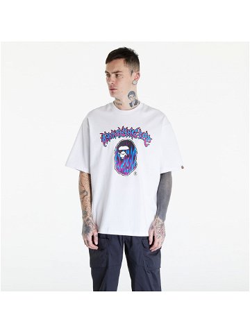 A BATHING APE Mad Flame Ape Head Relaxed Fit Tee White