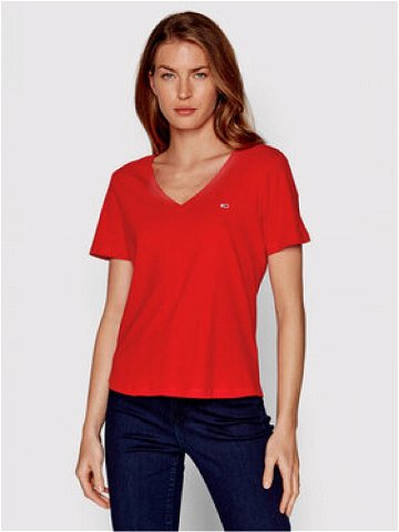Tommy Jeans T-Shirt DW0DW14617 Červená Slim Fit