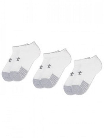 Under Armour Sada 3 párů nízkých ponožek unisex Heatgear No Show Sock 1346755-100 Bílá