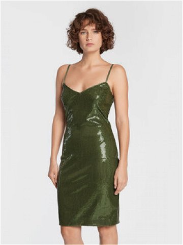 Guess Koktejlové šaty Kayla W2BK43 KBDV0 Zelená Slim Fit