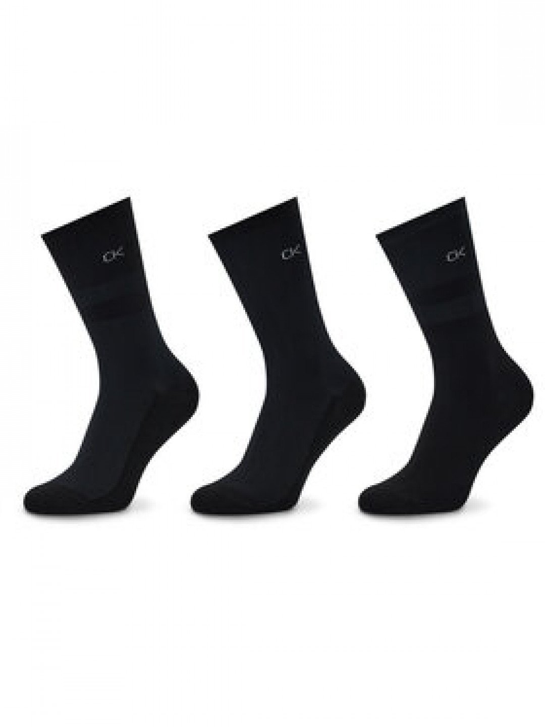 Calvin Klein Sada 3 párů dámských vysokých ponožek 701219848 Černá