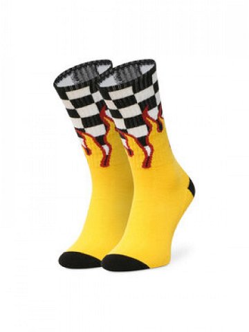 Vans Pánské klasické ponožky Flame Check Crew VN0A4TQHZIA1 Žlutá