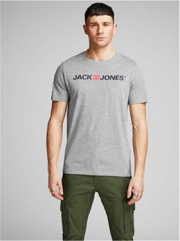 Jack & Jones T-Shirt Corp Logo 12137126 Šedá Slim Fit