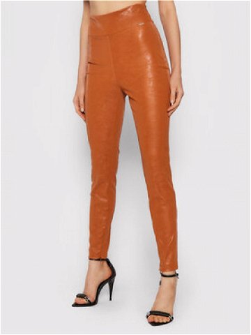 Guess Kalhoty z imitace kůže Priscilla W1BB08 WE5V0 Oranžová Extra Slim Fit