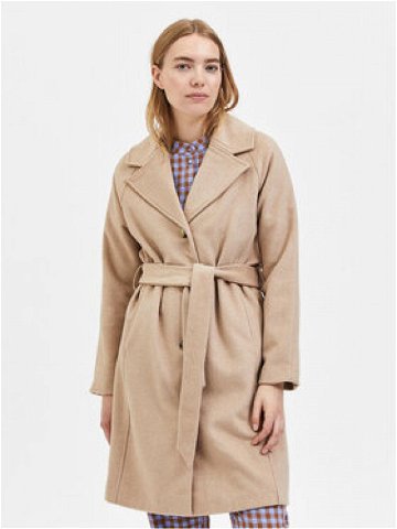 Selected Femme Vlněný kabát Milan 16079496 Béžová Regular Fit
