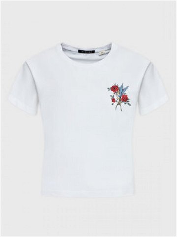 Kaotiko T-Shirt Washed Bird AL011-01-M002 Bílá Regular Fit