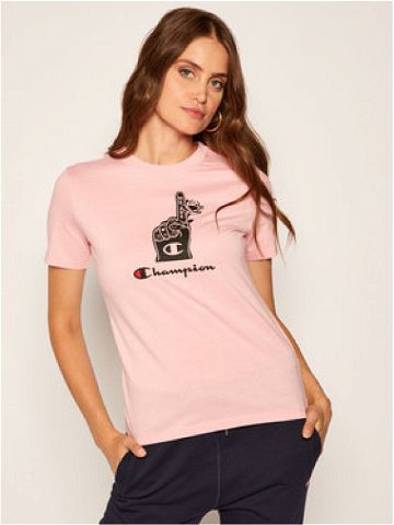 Champion T-Shirt Basketball Logo Digital Print 112965 Růžová Custom Fit