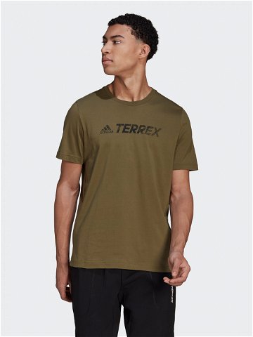 Adidas T-Shirt Terrex Classic Logo HF3283 Zelená Regular Fit